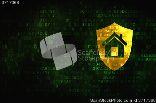 Image of Business concept: Shield on digital background