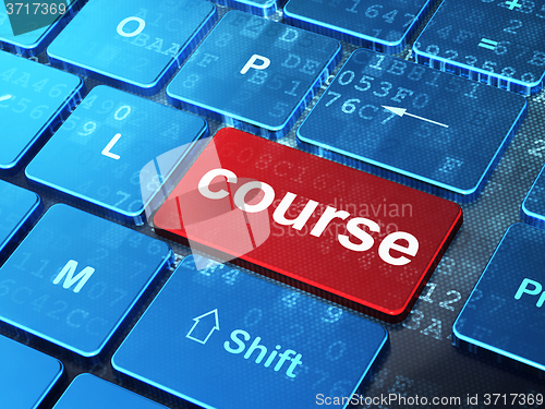 Image of Studying concept: Course on computer keyboard background