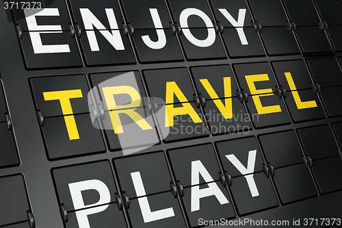 Image of Entertainment, concept: Travel on airport board background