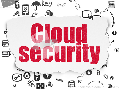 Image of Privacy concept: Cloud Security on Torn Paper background