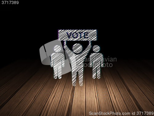 Image of Politics concept: Election Campaign in grunge dark room