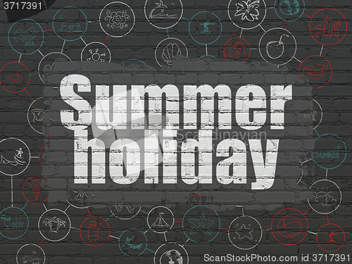 Image of Vacation concept: Summer Holiday on wall background