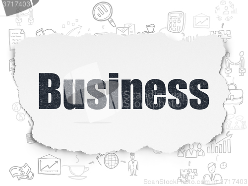 Image of Business concept: Business on Torn Paper background