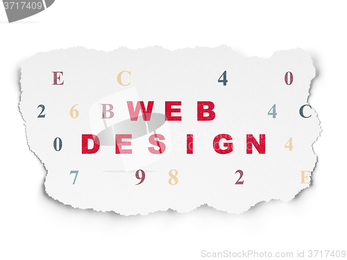 Image of Web design concept: Web Design on Torn Paper background