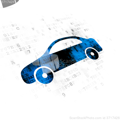 Image of Tourism concept: Car on Digital background