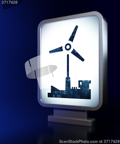 Image of Manufacuring concept: Windmill on billboard background