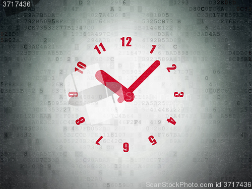 Image of Time concept: Clock on Digital Paper background