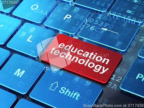 Image of Studying concept: Education Technology on computer keyboard background