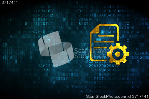Image of Database concept: Gear on digital background