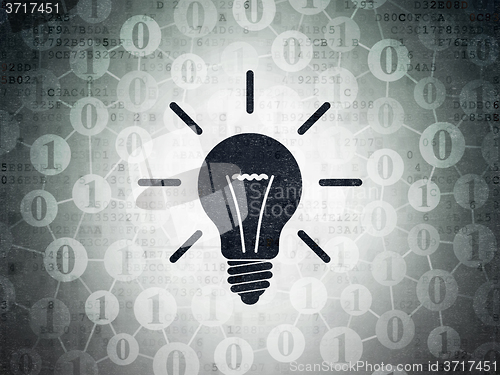 Image of Business concept: Light Bulb on Digital Paper background
