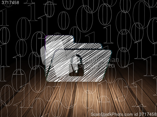 Image of Finance concept: Folder With Lock in grunge dark room