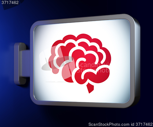 Image of Healthcare concept: Brain on billboard background