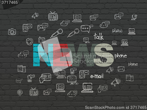 Image of News concept: News on wall background