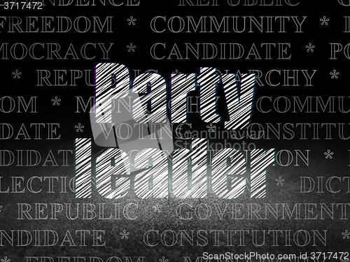 Image of Politics concept: Party Leader in grunge dark room
