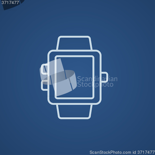 Image of Smartwatch line icon.