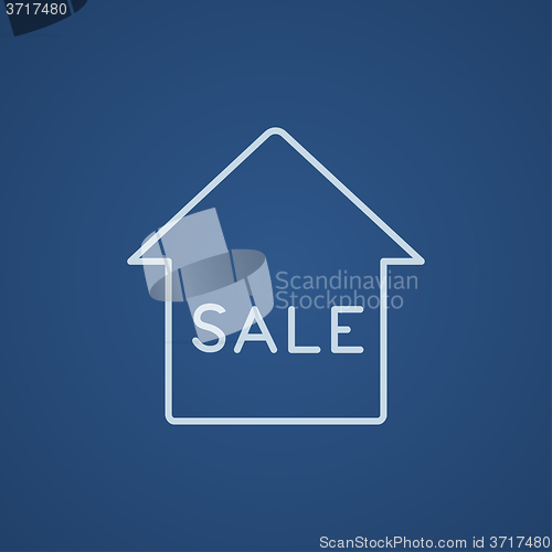 Image of House for sale line icon.