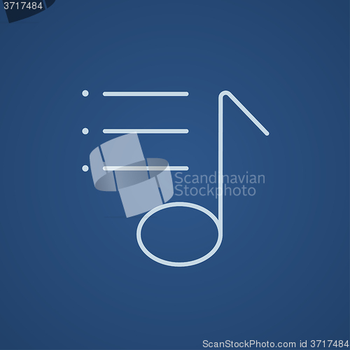 Image of Musical note line icon.