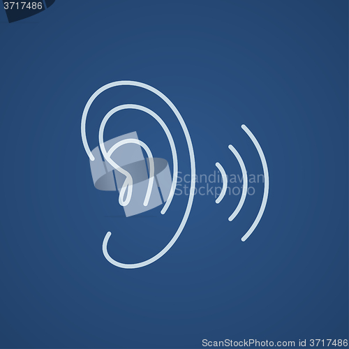 Image of Human ear line icon.