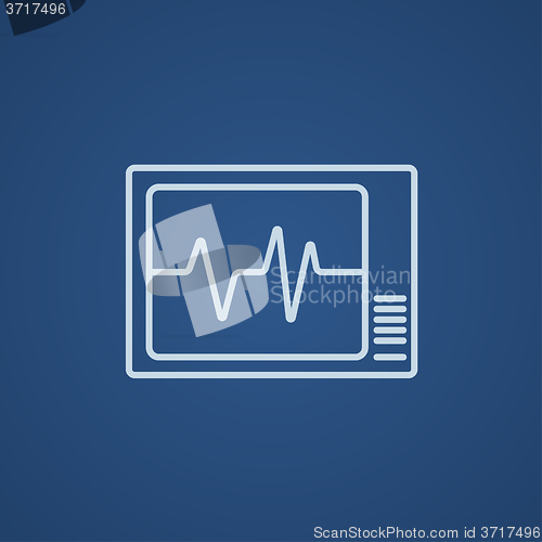 Image of Heart monitor line icon.