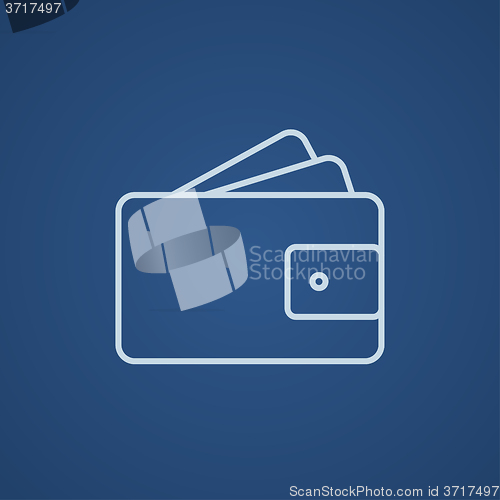 Image of Wallet with money line icon.