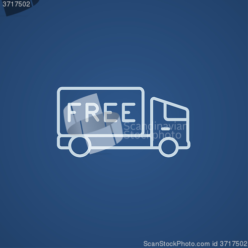 Image of Free delivery truck line icon.