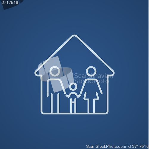 Image of Family house line icon.