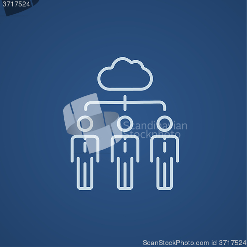 Image of Cloud computing line icon.