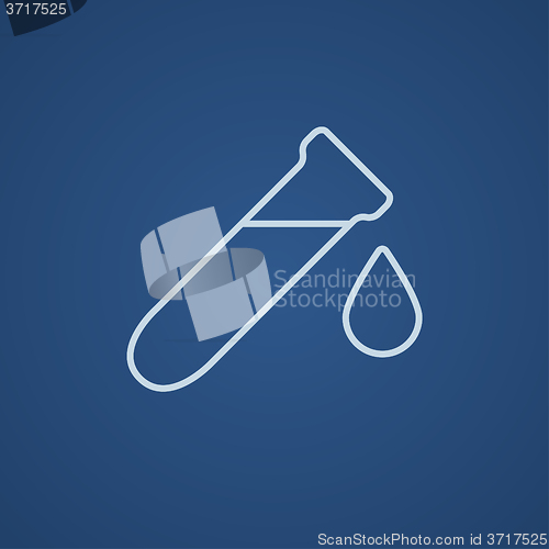 Image of Test tube with drop line icon.