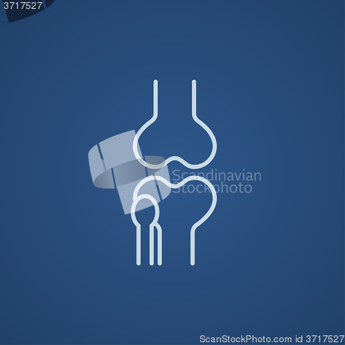 Image of Knee joint line icon.