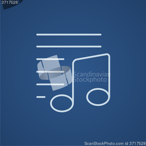 Image of Musical note line icon.