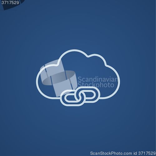 Image of Cloud computing line icon.