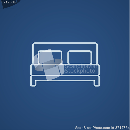 Image of Double bed line icon.