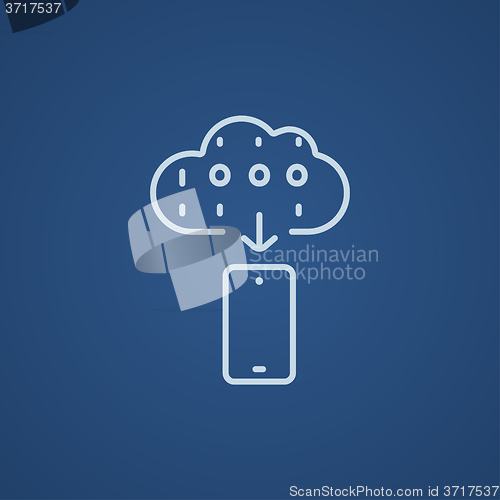 Image of Cloud computing line icon.