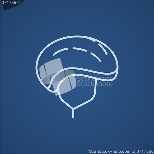 Image of Bicycle helmet line icon.