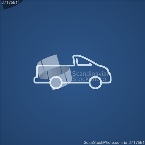 Image of Pick up truck line icon.