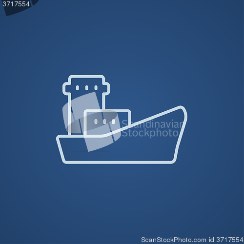 Image of Cargo container ship line icon.