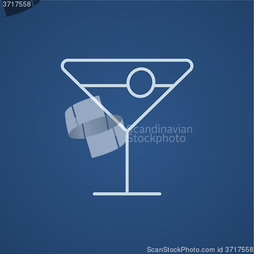 Image of Cocktail glass line icon.