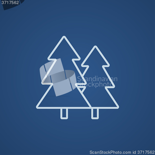 Image of Pine trees line icon.