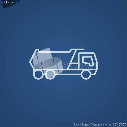 Image of Dump truck line icon.