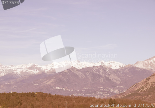 Image of Retro looking Alps mountains
