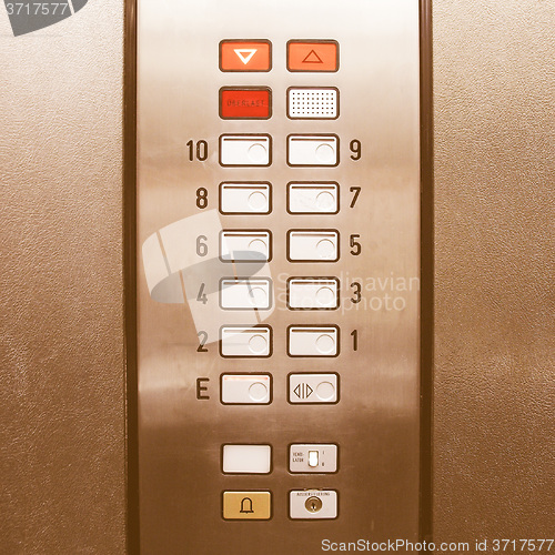 Image of  Lift elevator keypad vintage