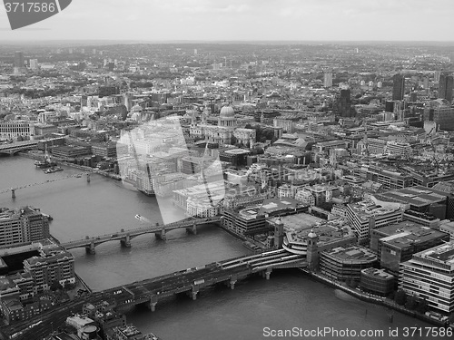 Image of Black and white Aerial view of London