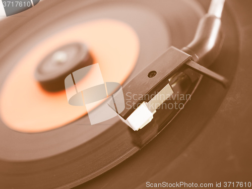 Image of  Vinyl record on turntable vintage