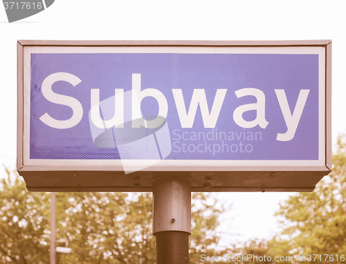 Image of  Subway sign vintage