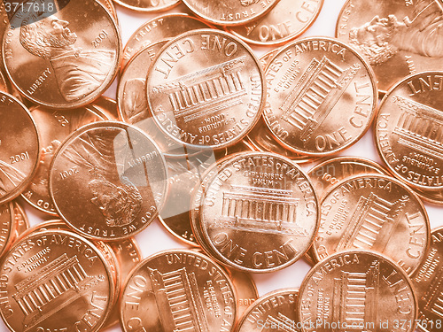 Image of  Dollar coins background vintage