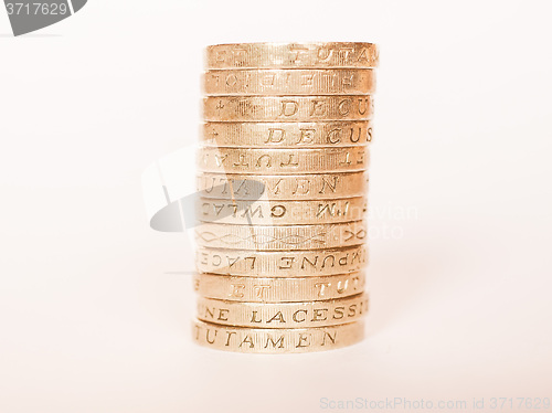 Image of  Pound coin pile vintage