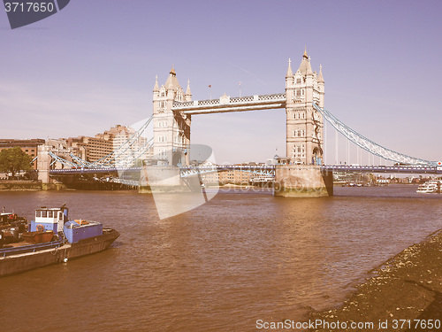 Image of Retro looking Tower Bridge in London