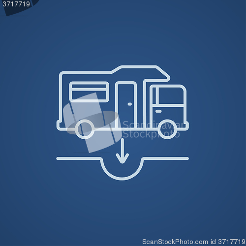 Image of Motorhome and sump line icon.