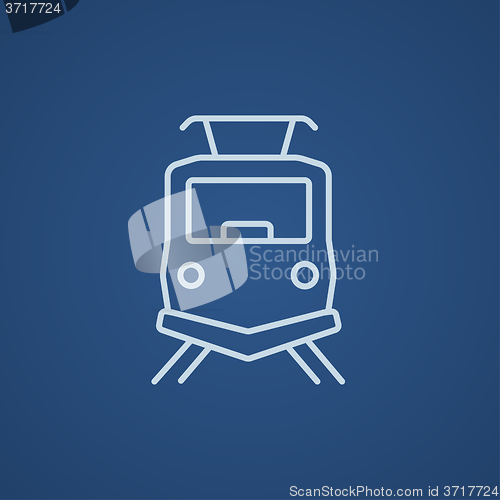 Image of Front view of train line icon.