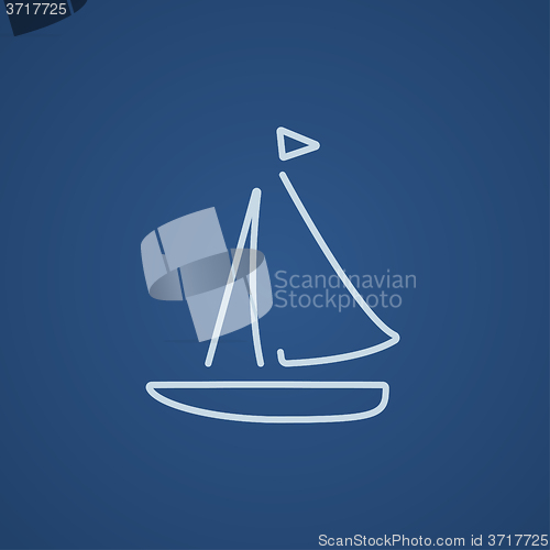 Image of Sailboat line icon.
